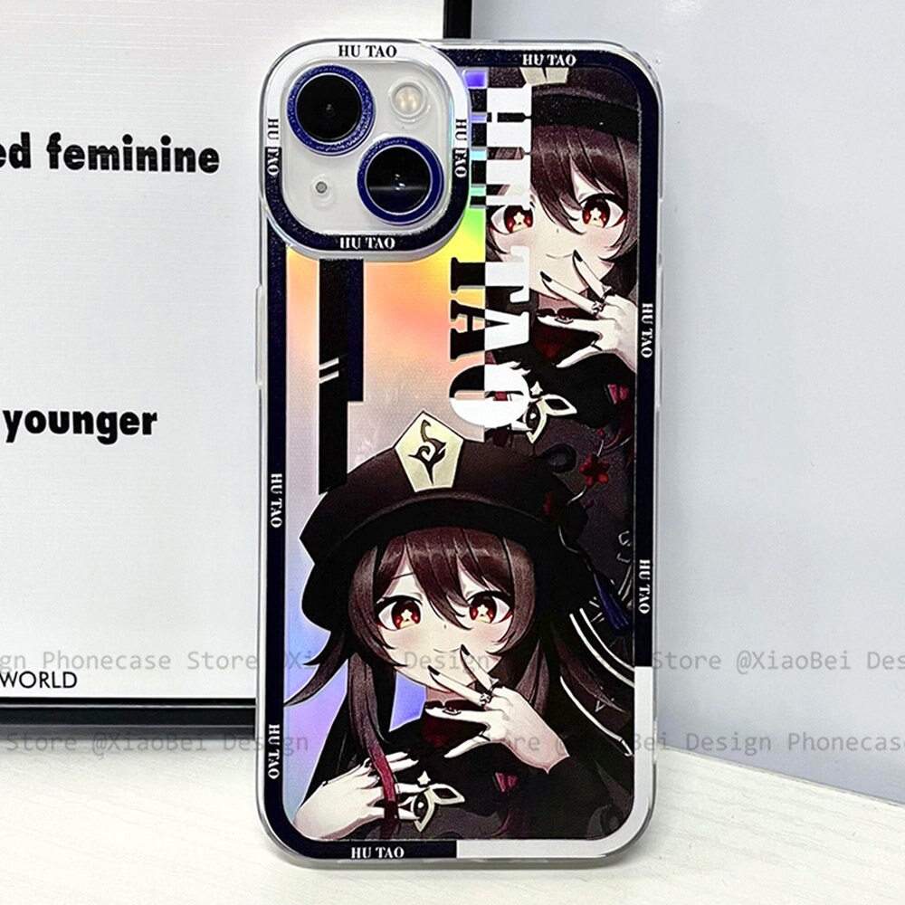 Holo Genshin Impact Hutao iPhone Case