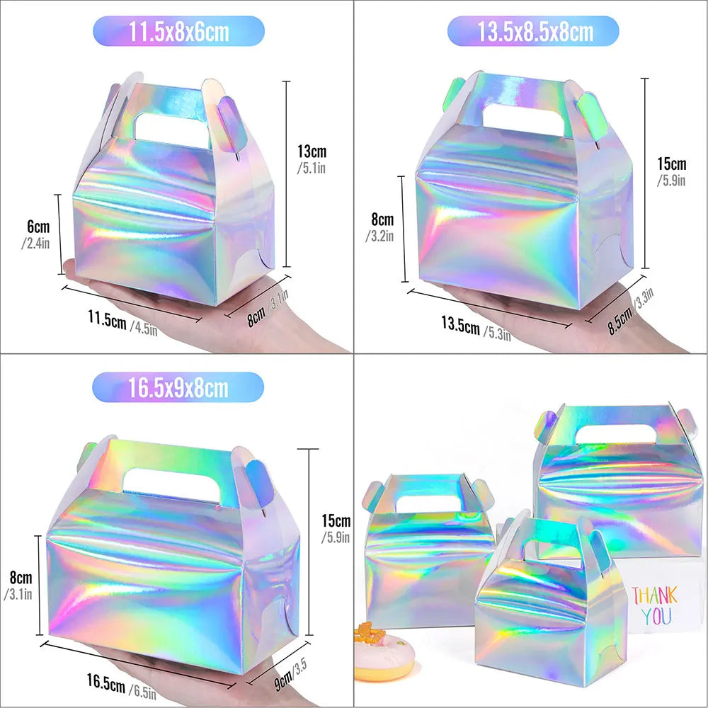 Holographic Cardboard Portable Dessert / Gift Box