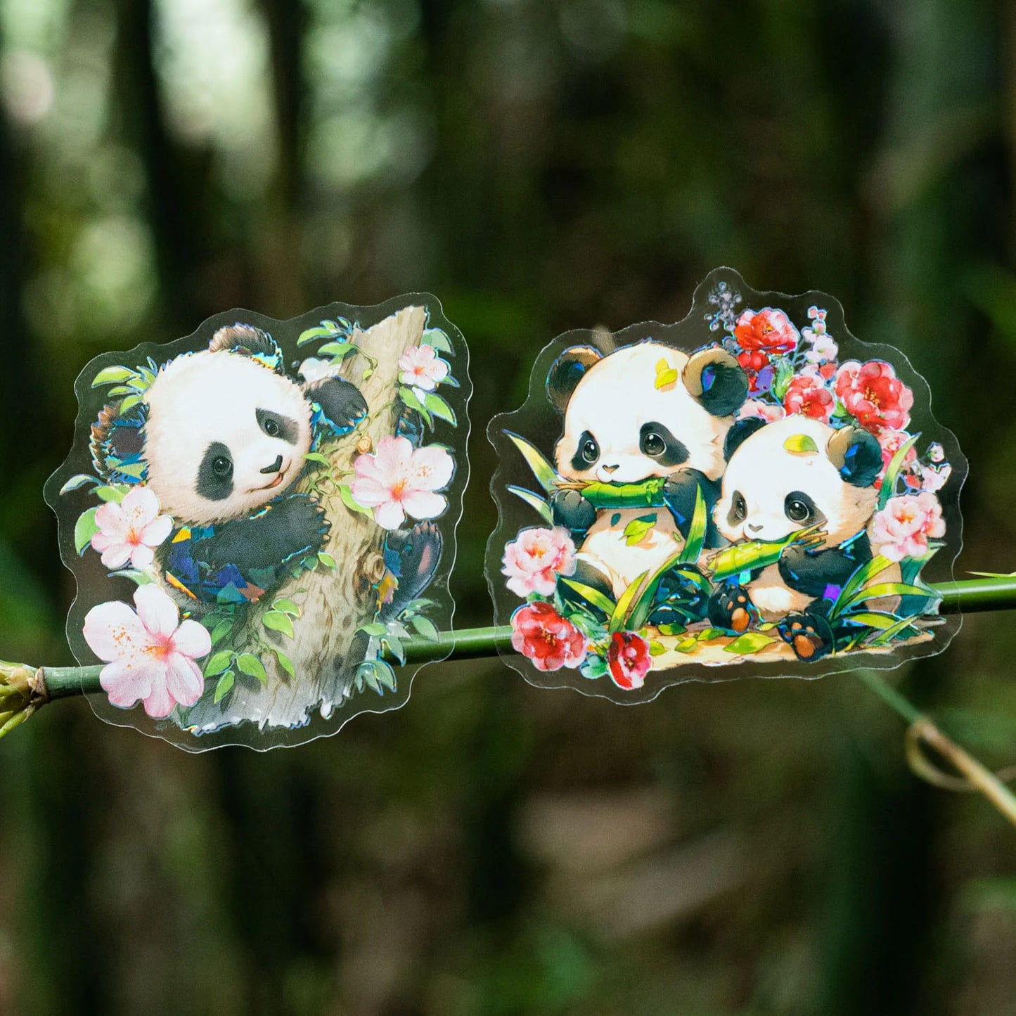 Kawaii Baby Panda Holo Stickers