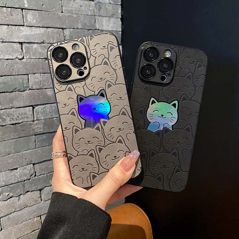 Holo Cartoon Cats iPhone Casr