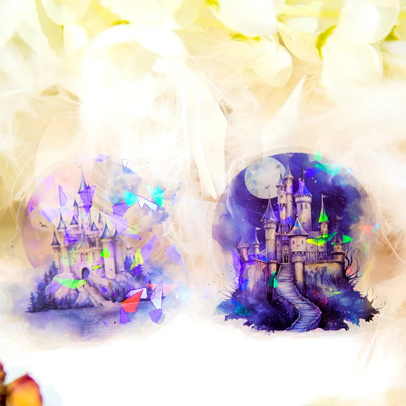 Kawaii Landscape Castle Holo Stickers