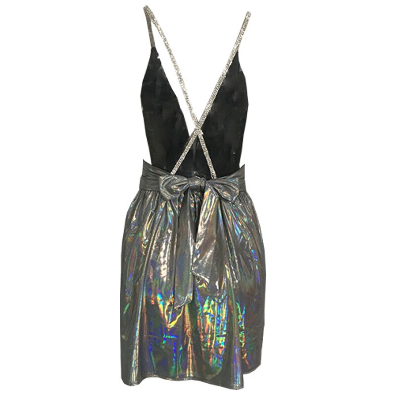 Holographic Backless Dresses