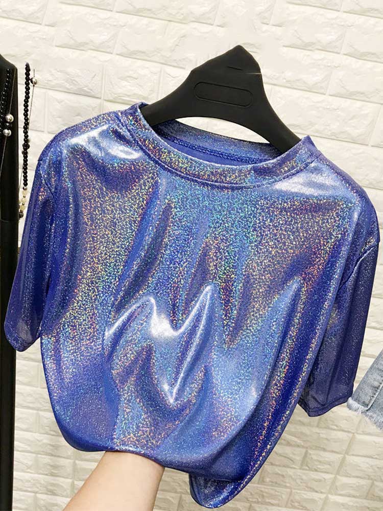 Holographic Bright ‘Silk' Tops