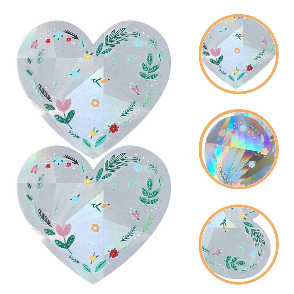 Floral Heart Glass Sun Catcher Prism Sticker