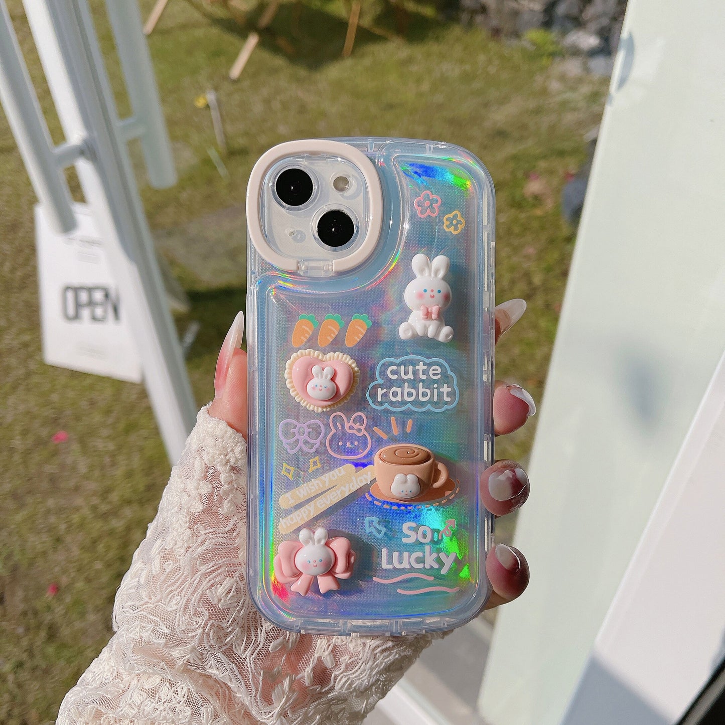 Holo 3D Kirbys kawaii iPhone Case