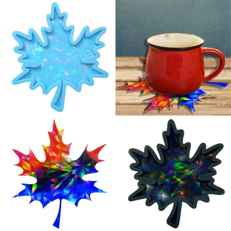 Holographic Maple Leaf Coaster Mold