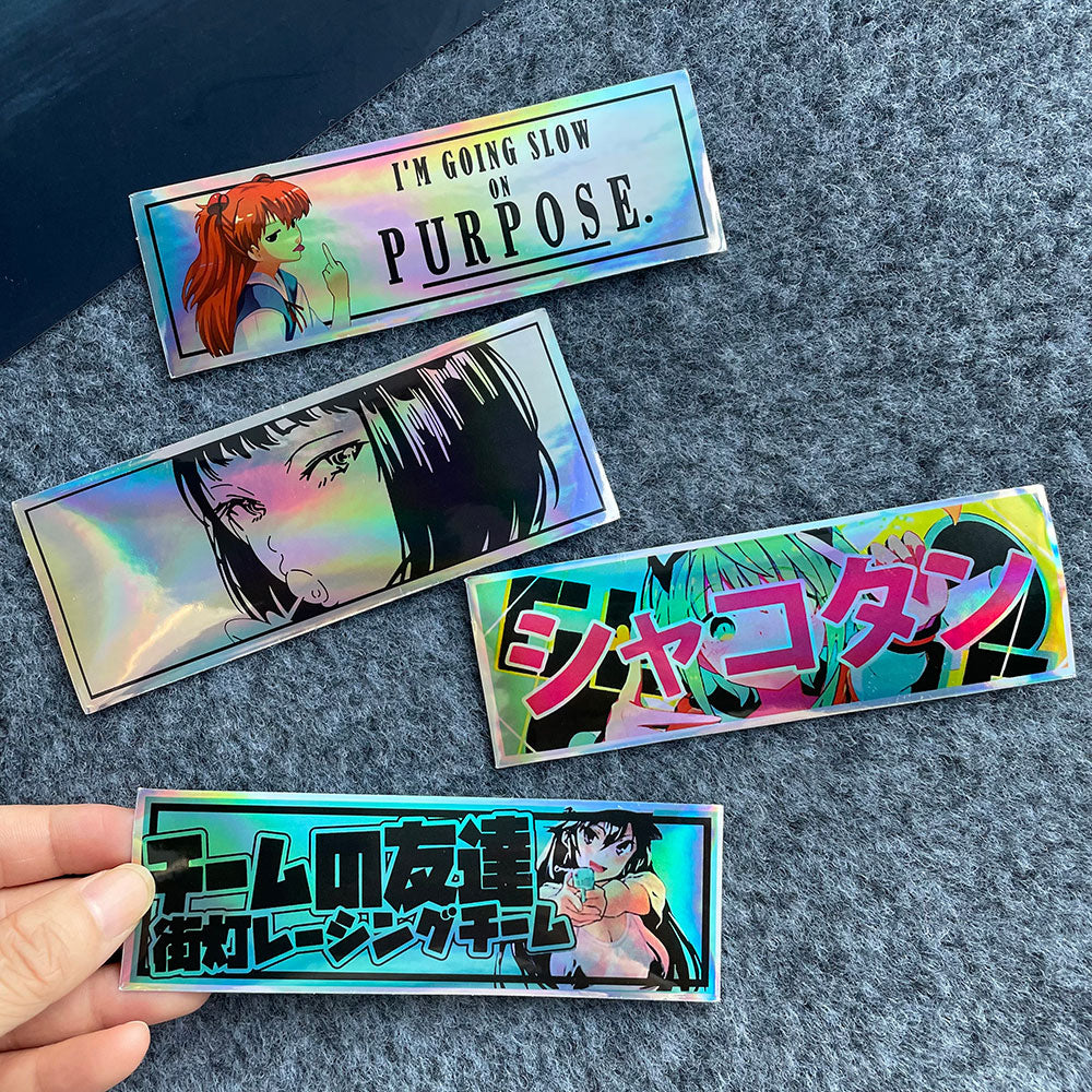 Binary Modification Girl Holographic Car Stickers