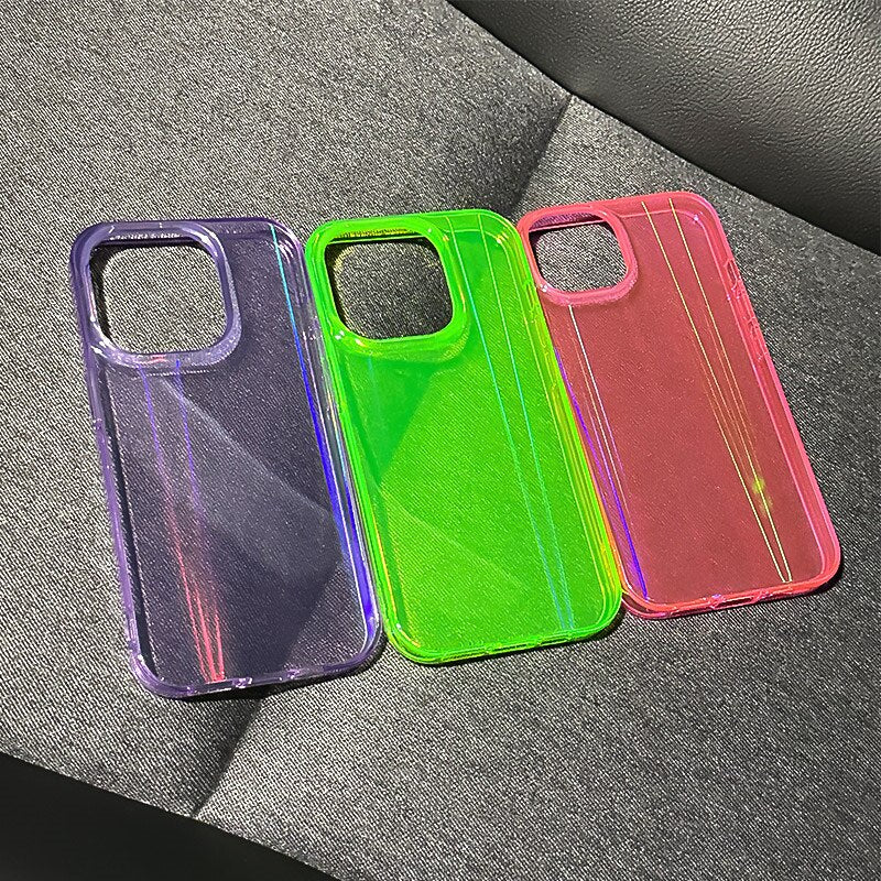 Holo Neon Transparent iPhone Case