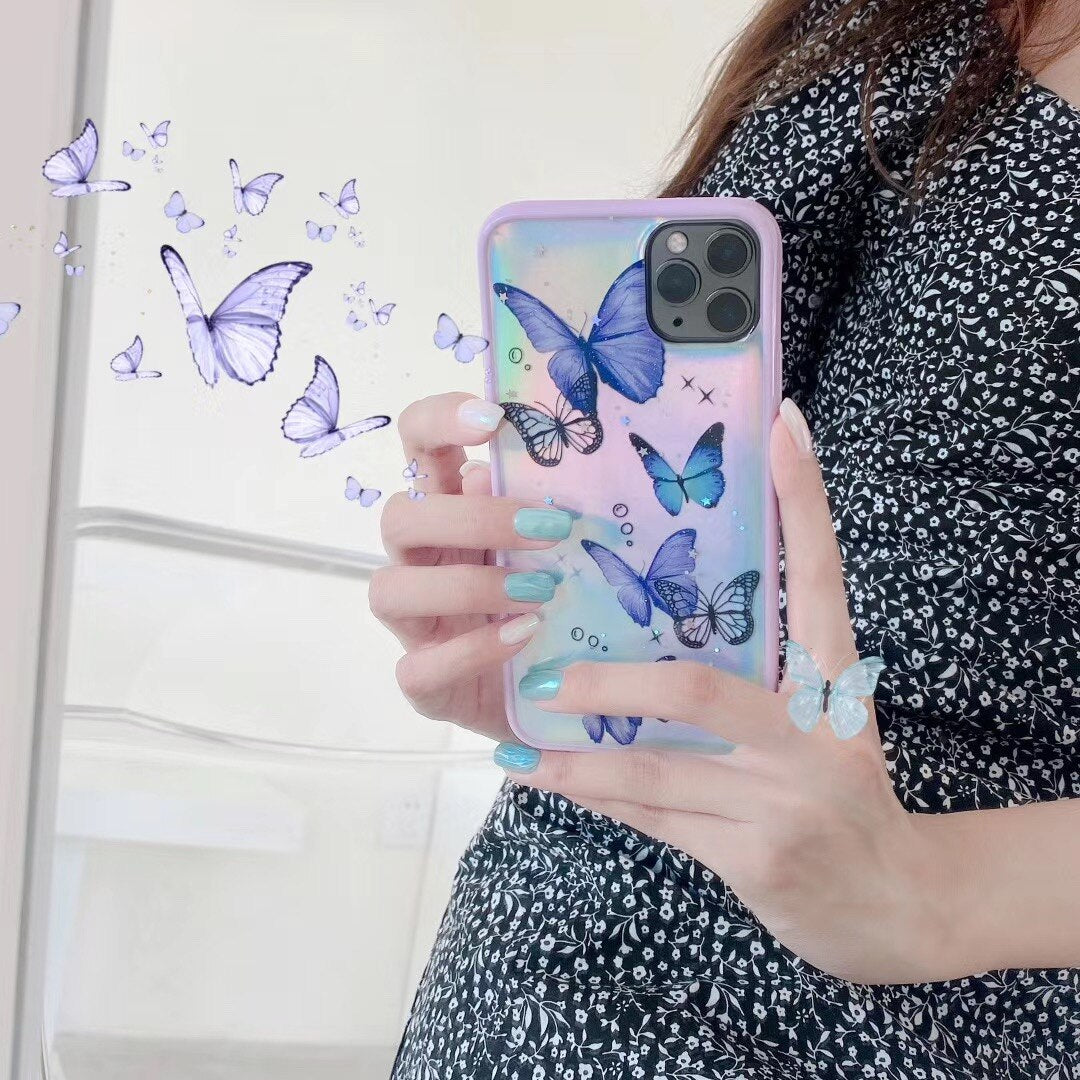 Holo Cute Butterfly iPhone Case