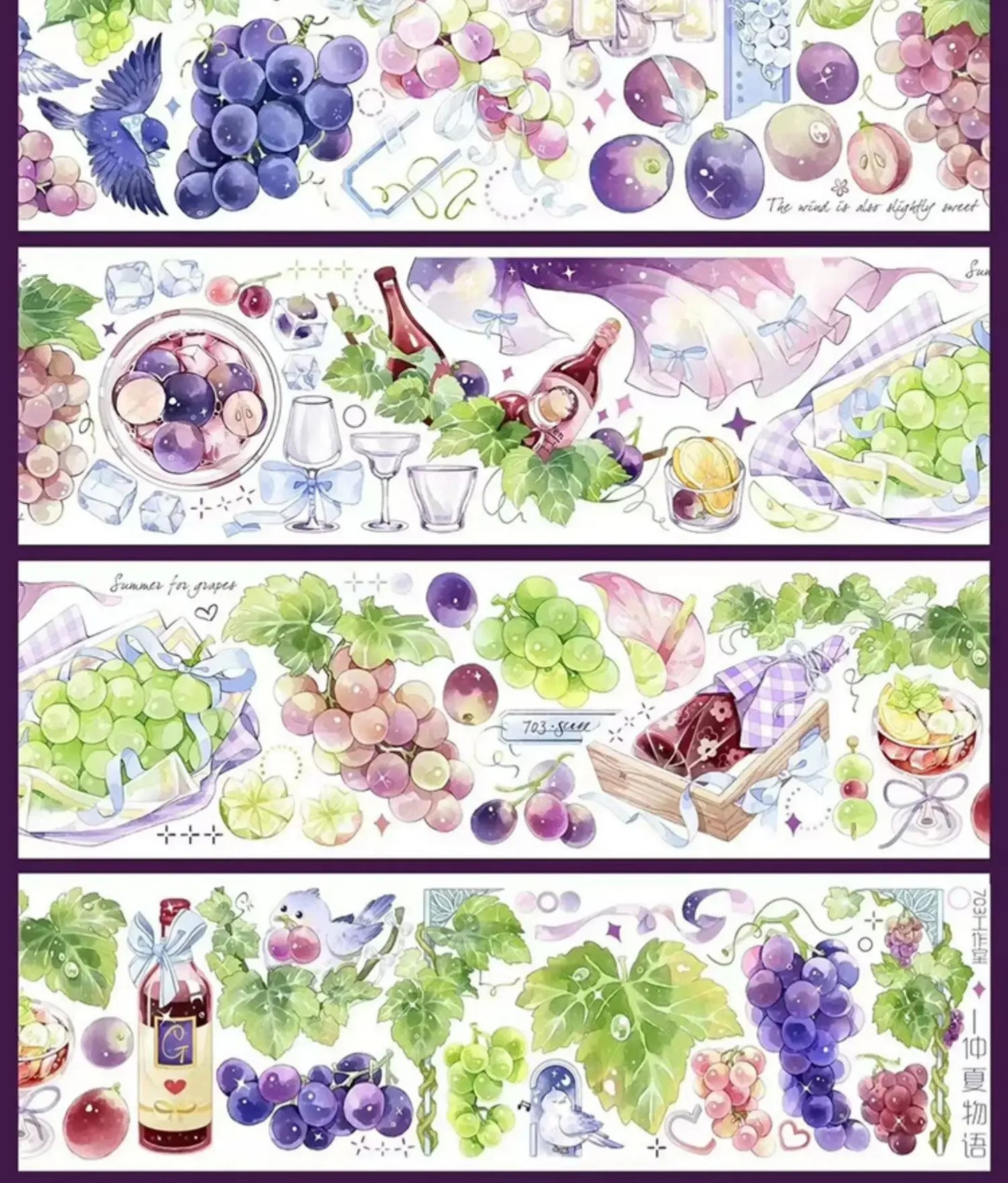 Fine Wine Grapes Holo PET Tape