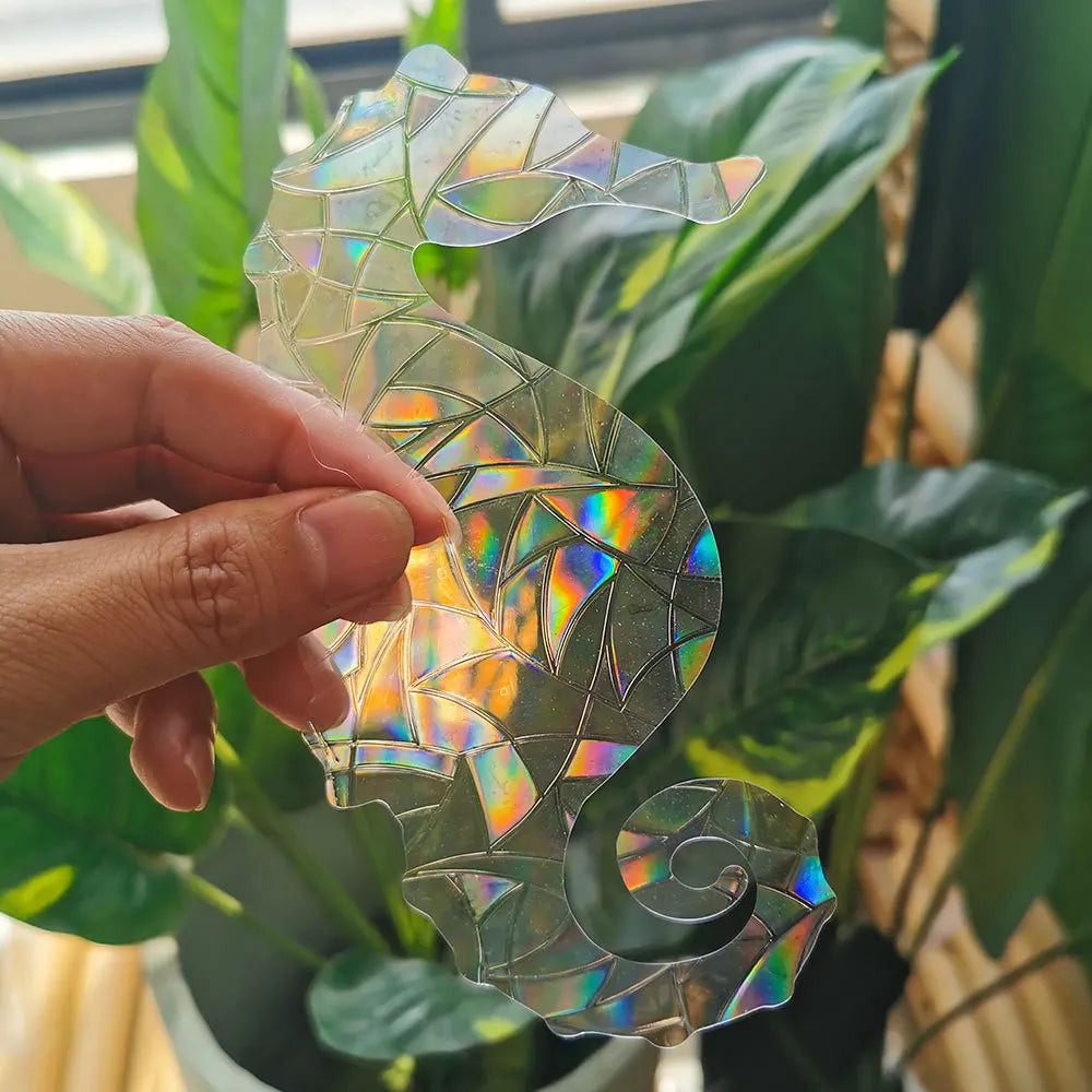 Holo Seahorse Sun-catcher Stickers For Glass Window Decal