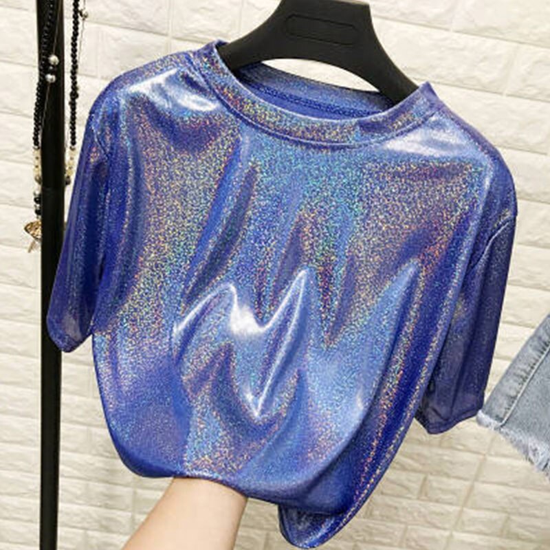 Holographic Bright ‘Silk' Tops