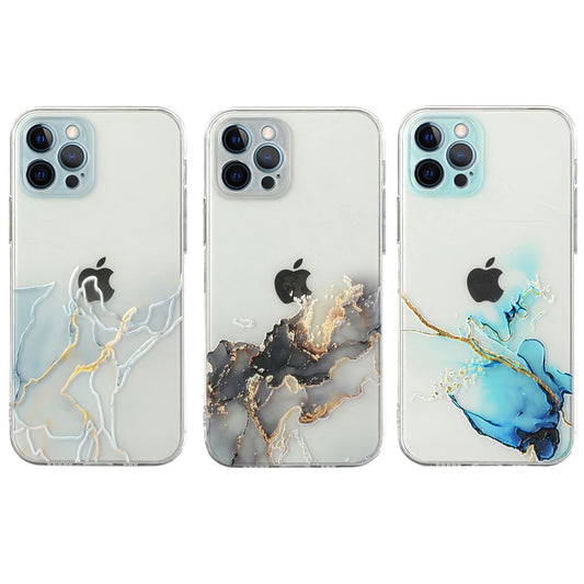 Holo Marble Soft Clear iPhone Case