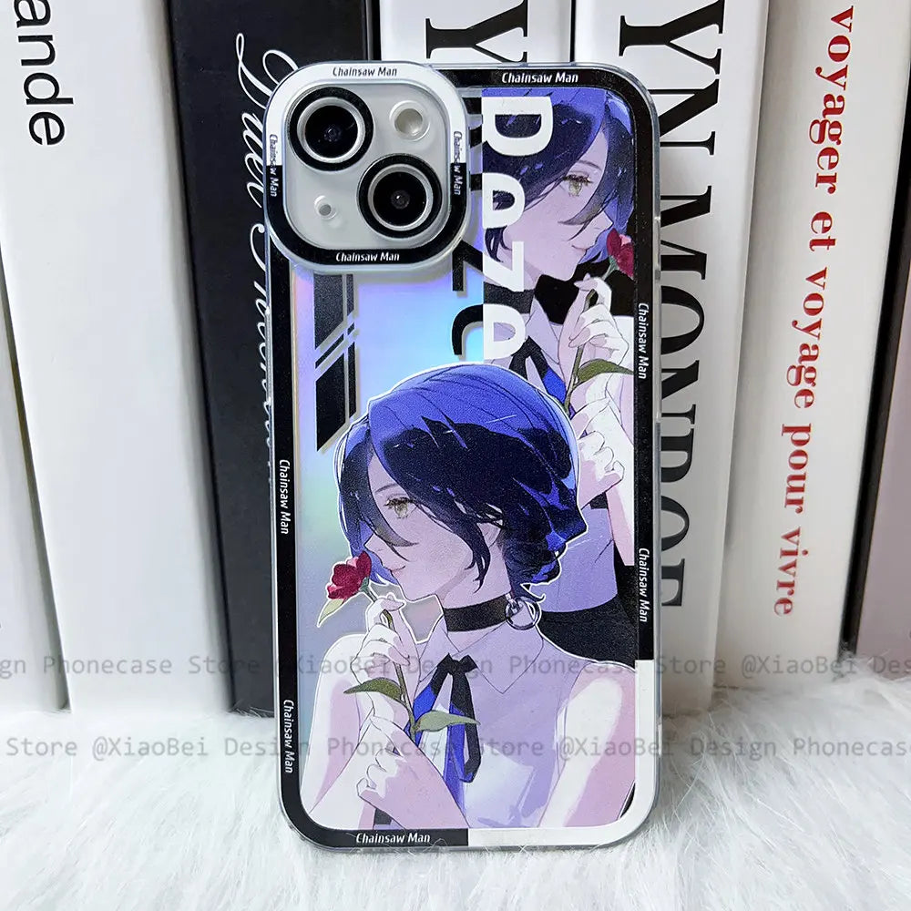 Holo Chainsaw Man iPhone Case