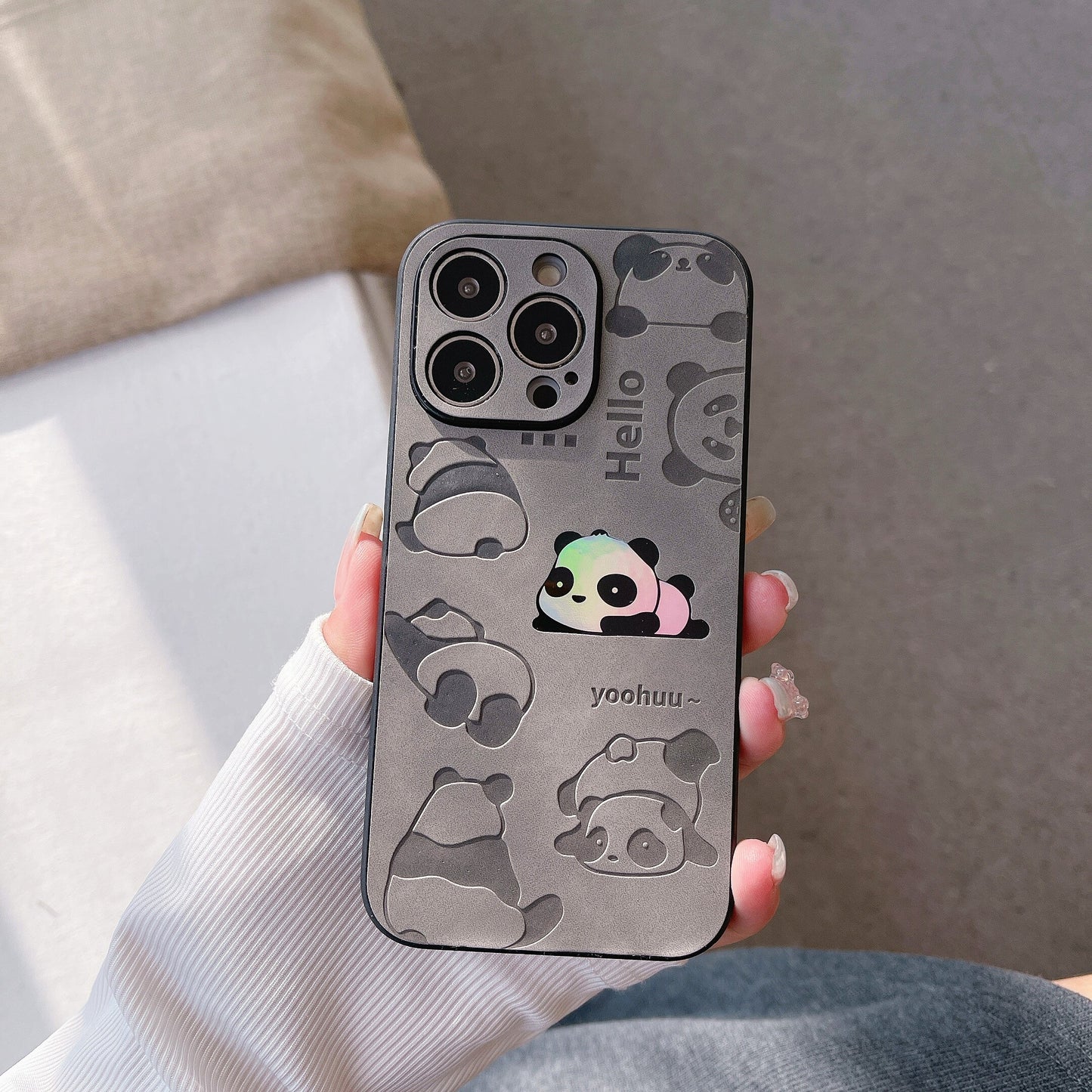 Holo Cute Panda iPhone Case