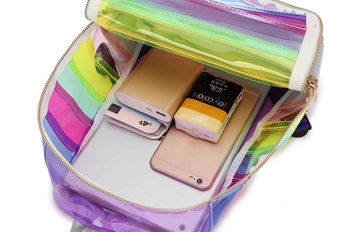 Holo Stripes Transparent Book-bag