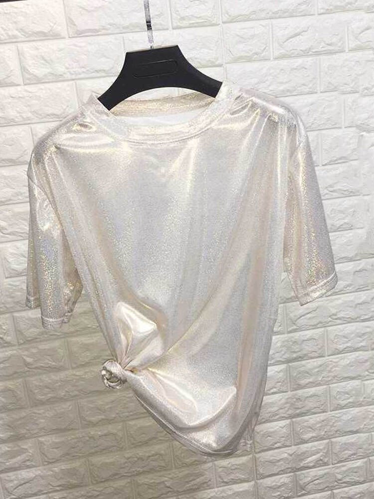 Holographic Bright ‘Silk' Tops