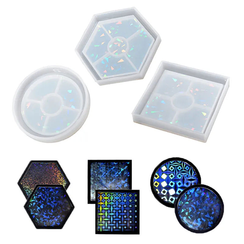 Holo Silicone Coaster Mold for Epoxy Resin