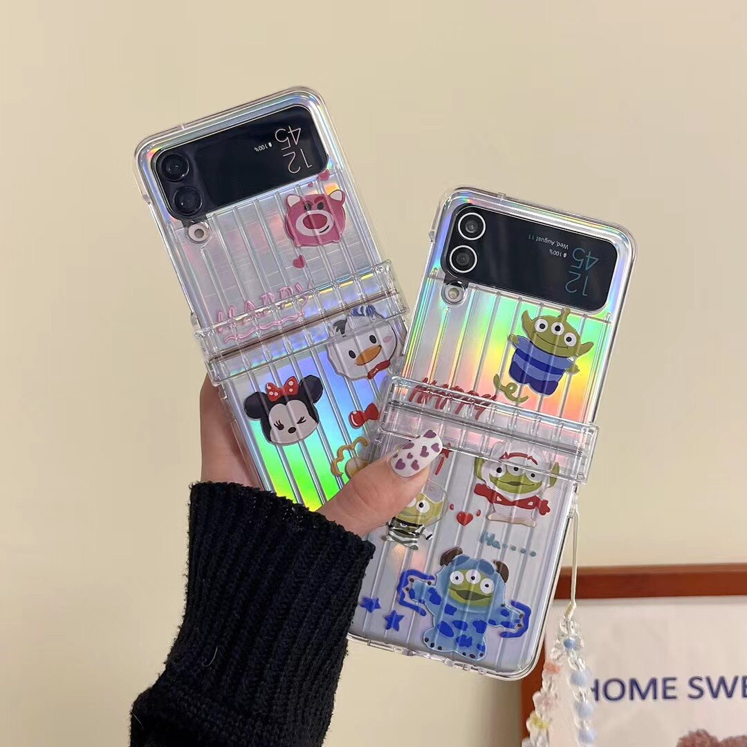 Holo Disney Galaxy Z Flip Case with Bracelet