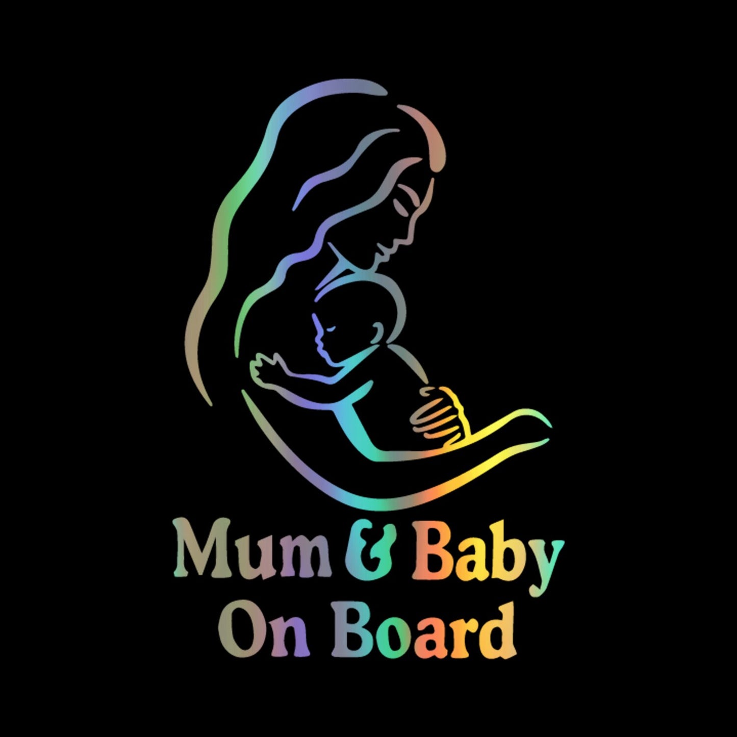 Holographic Baby/Kids On Board Car Vinyl Stickers