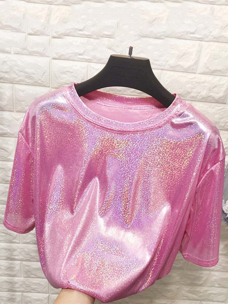 Holographic Bright ‘Silk' Tops