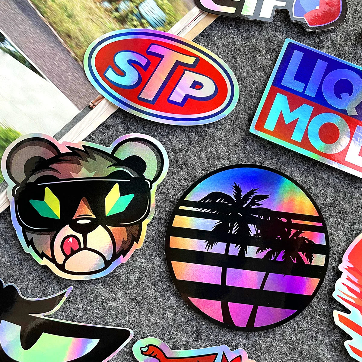 40PCS/Lot Holographic Stickers Decals