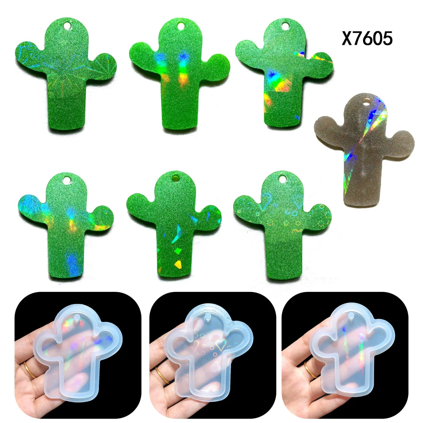 Cactus Holographic Laser Silicone Mold