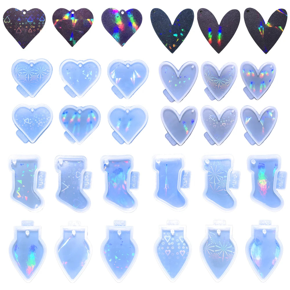 Assorted Holiday Holographic Silicone Moulds