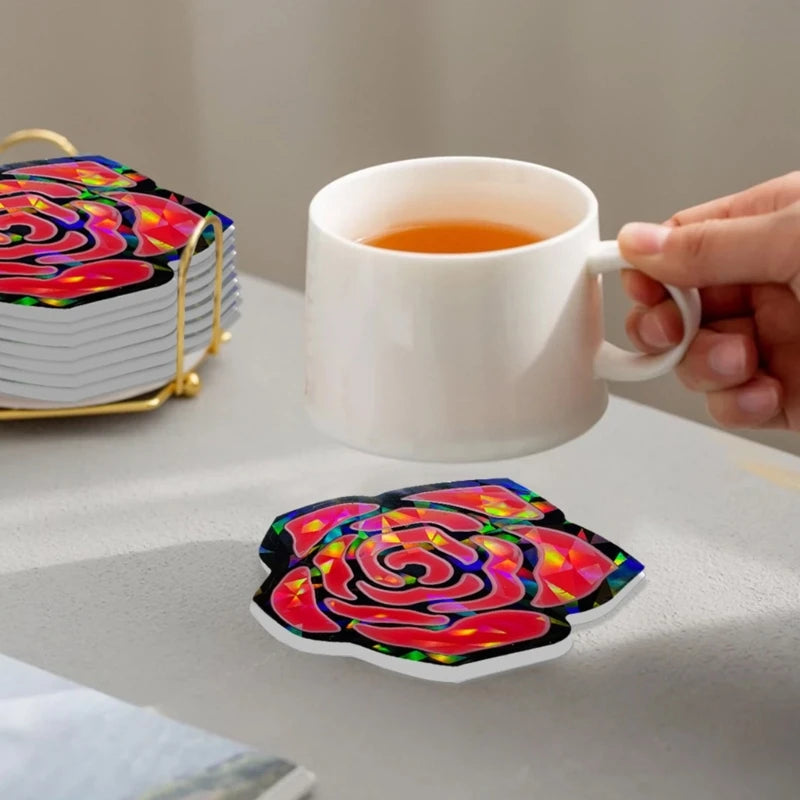 Holographic Flower Silicone Coaster Mold