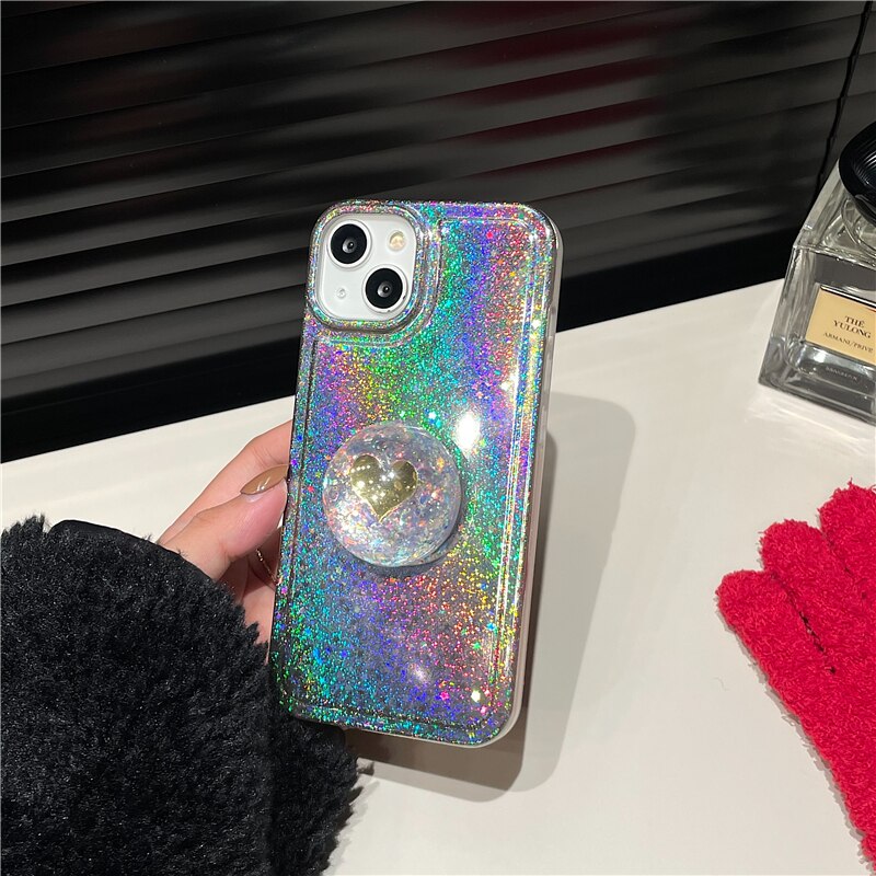 Holo Cute Glitter Stars iPhone Case