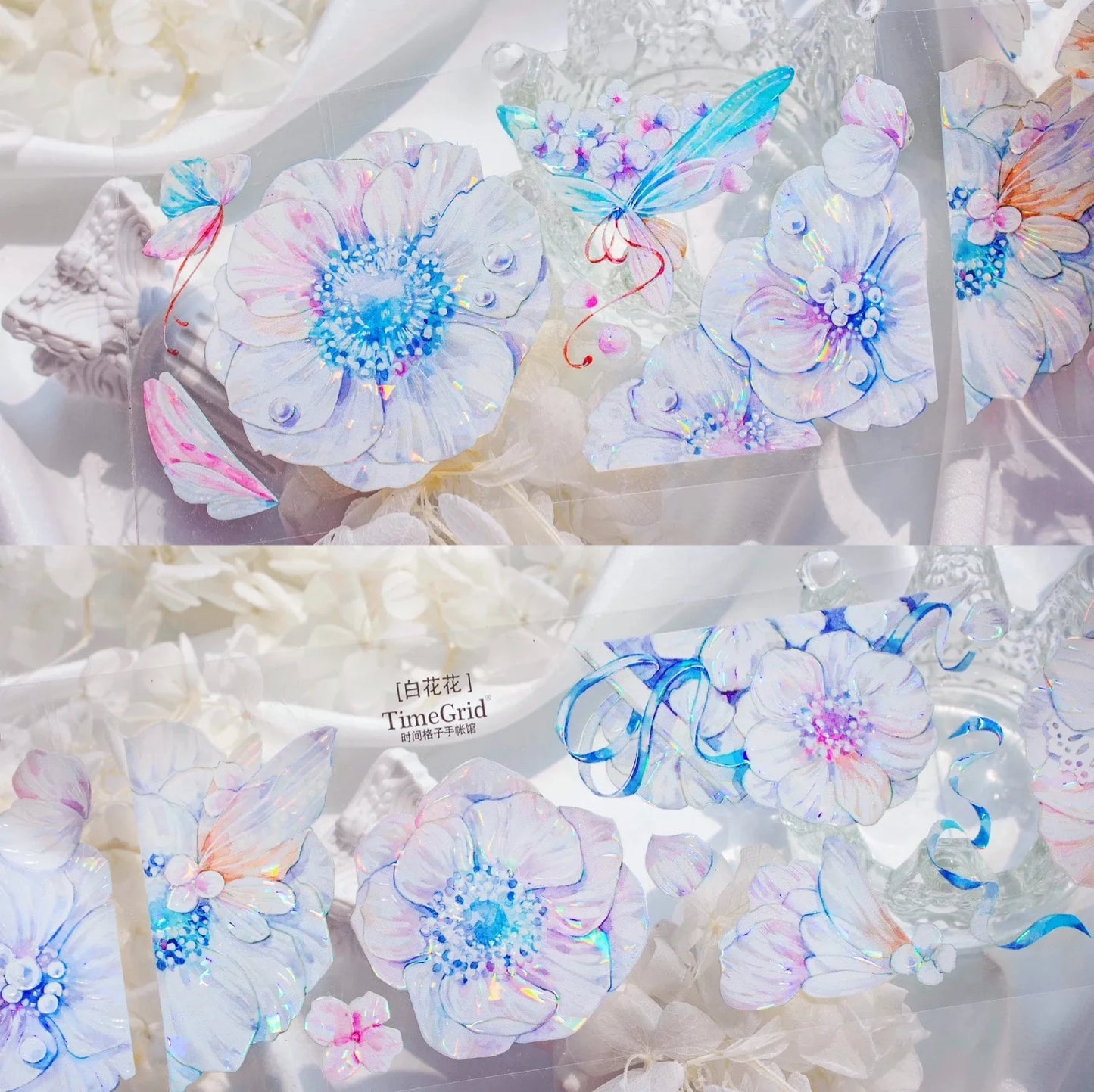 Gentle Soft Light Flowers PET Tape