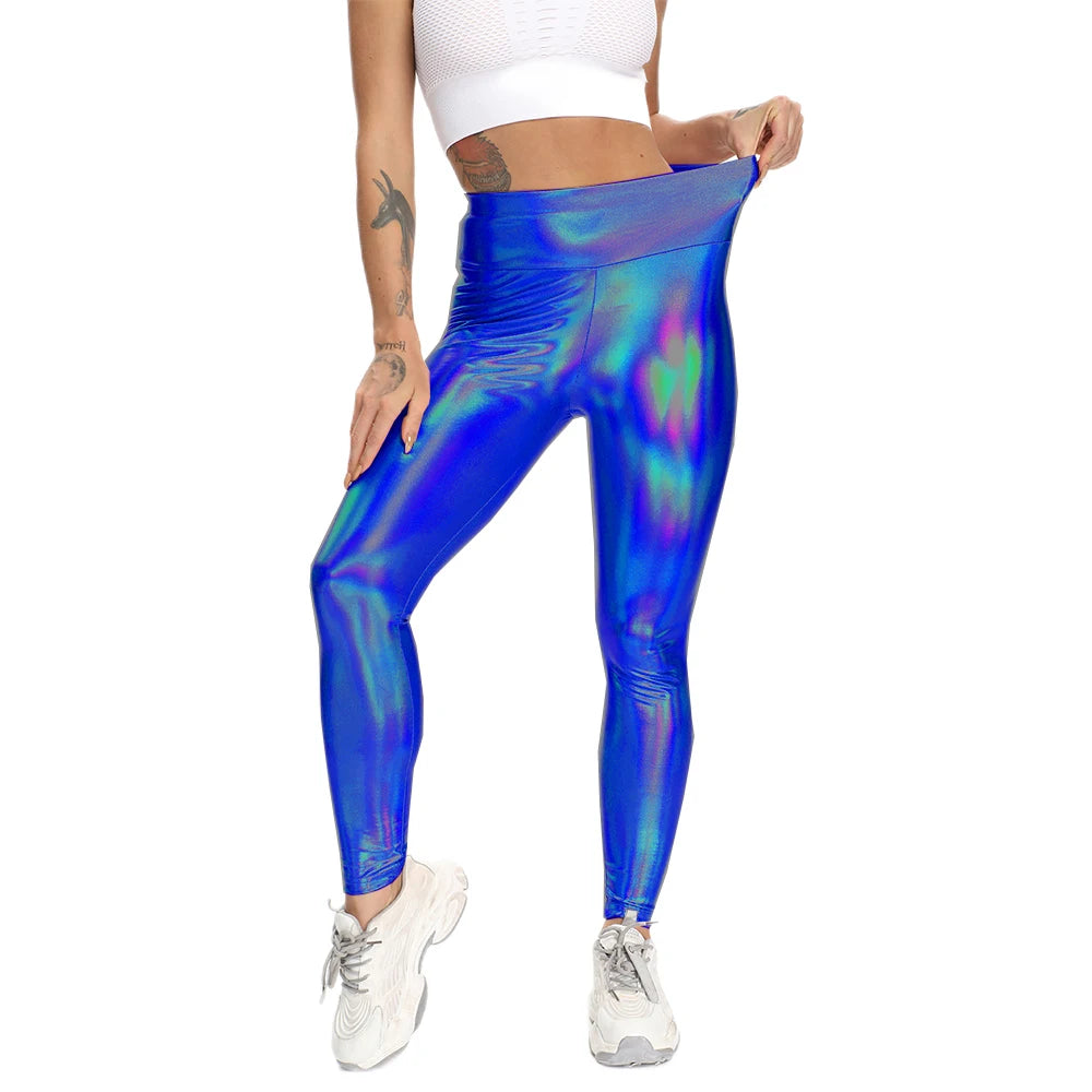 Shiny Holo Stretchy High Waist Leggings