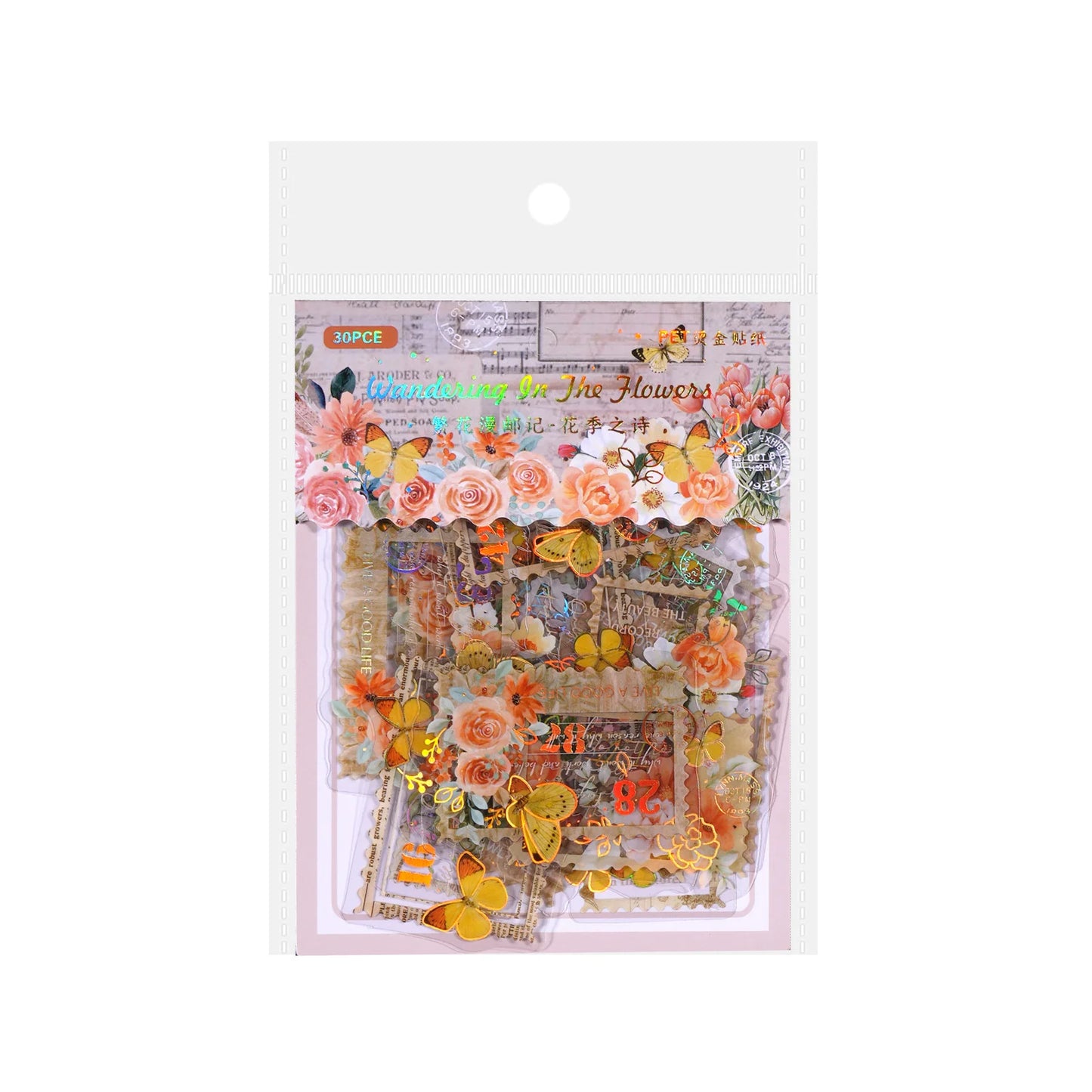 Kawaii Flowers and Stamps Diary Planner Stickers