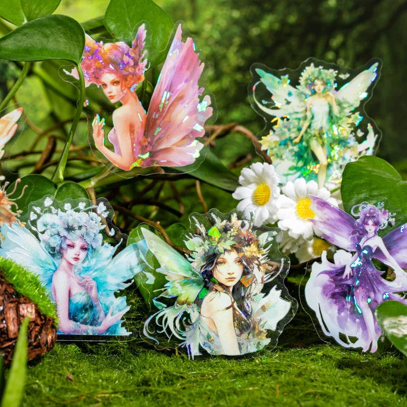 Cute Flower Fairy Holo Sticker Pack