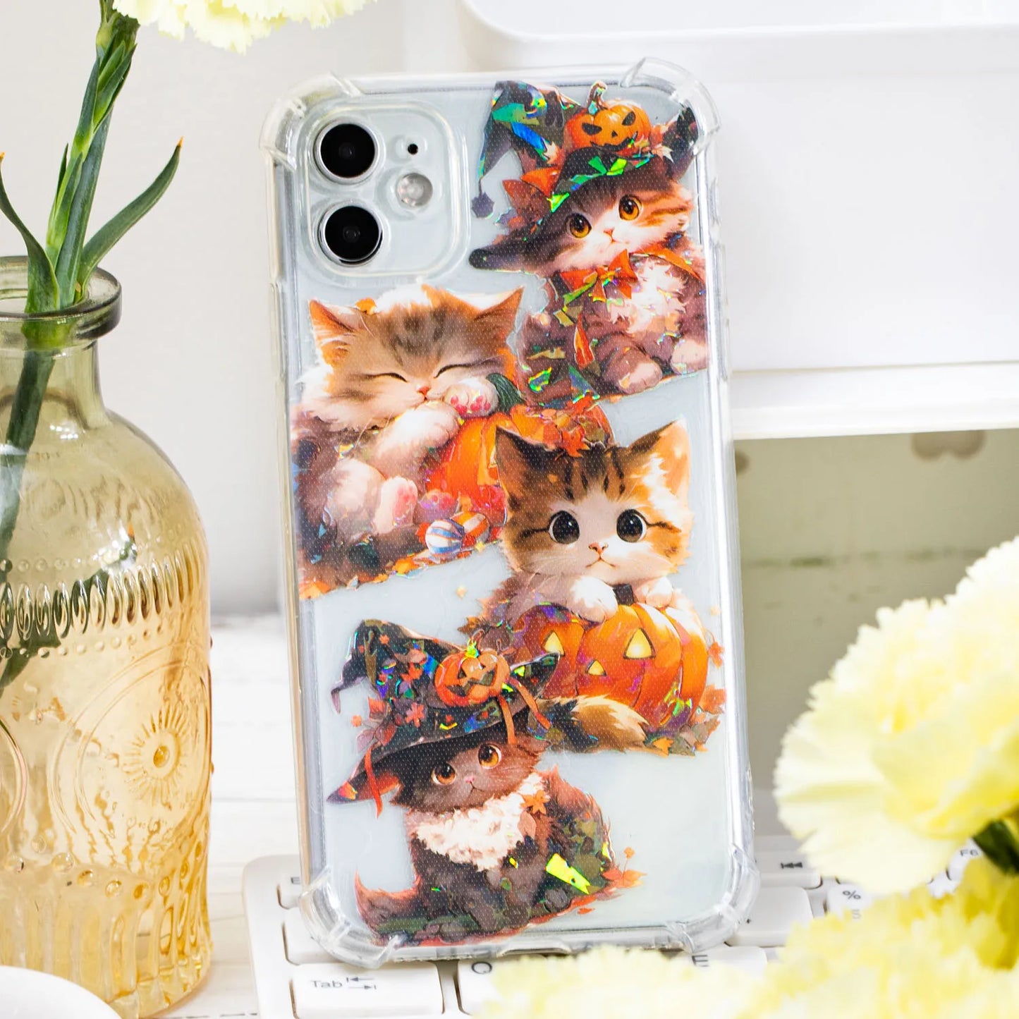 Play Kitten Series Kawaii Flower Cats Sticker