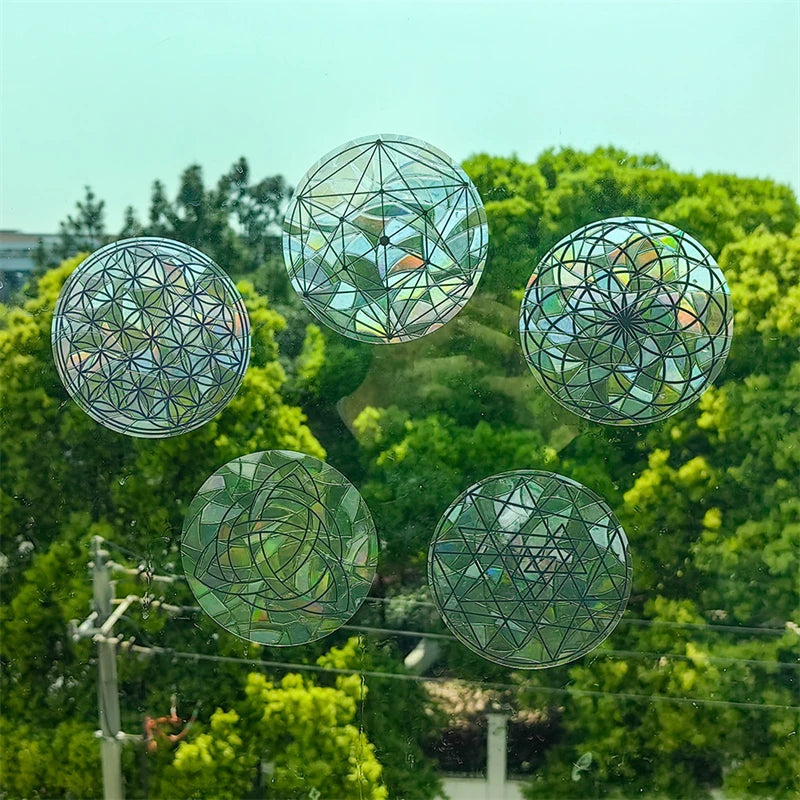 Sun Catcher Sticker Set: Butterfly /Evil Eye /Flower of Life /Palm Rainbow Static Stickers