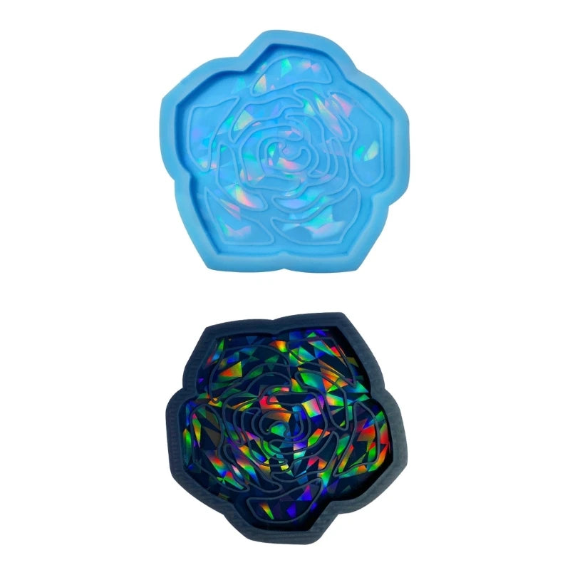 Holographic Flower Silicone Coaster Mold