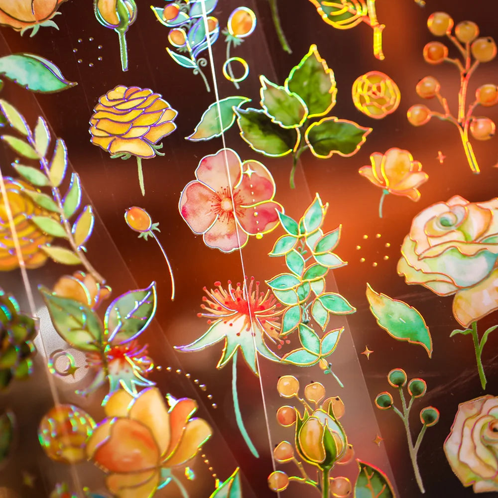 Vintage Plants Bronzing Holo Stickers