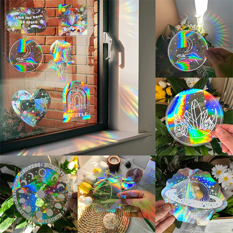 Holo Cat, Moth, Energy Sun-catcher Prisms Sticker Decals