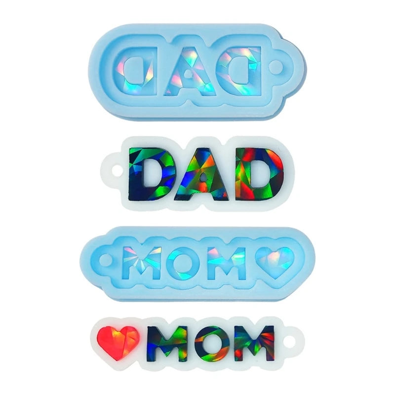 DIY MOM DAD Keychain Silicone Mold