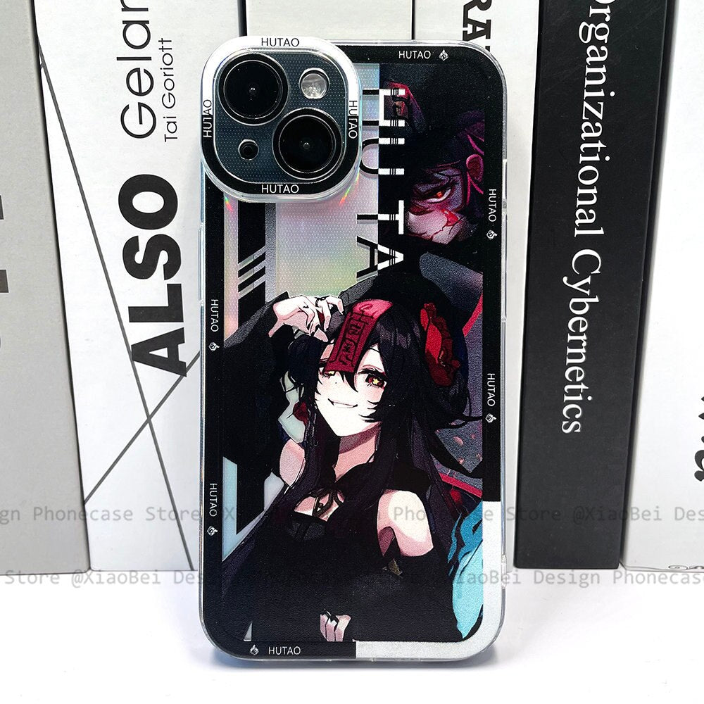 Holo Genshin Impact Hutao iPhone Case