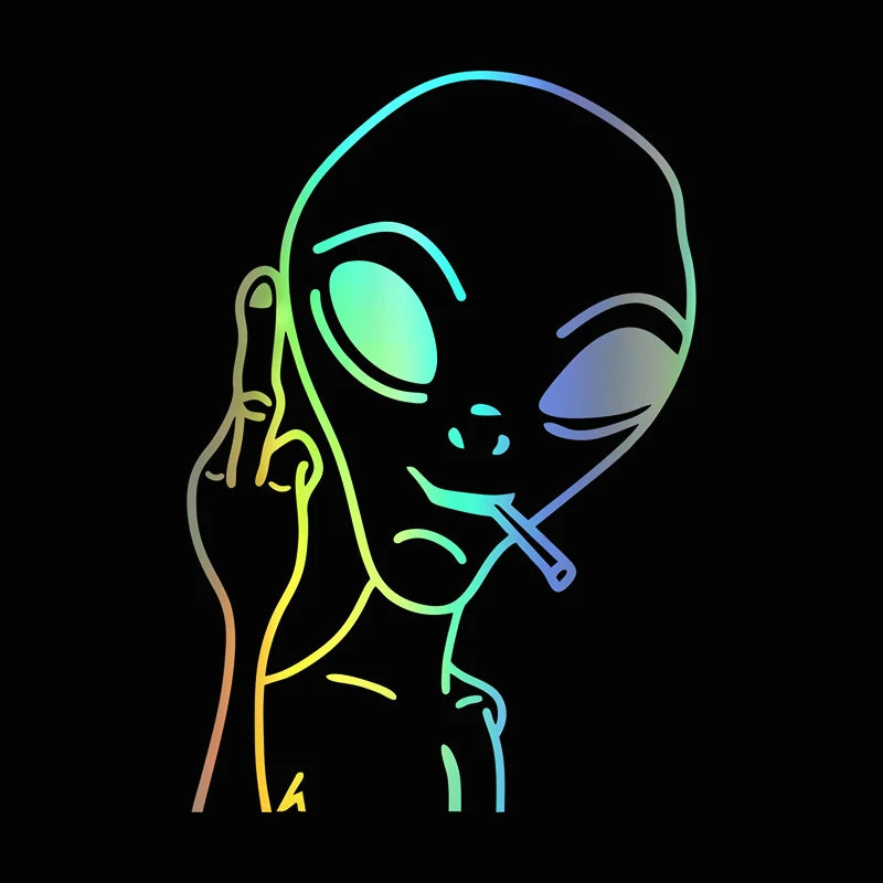 Holo Alien Ufo Sticker