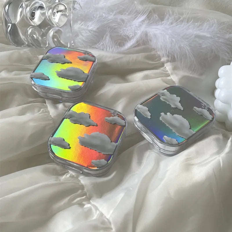 Holo Clouds Contact Lens Storage Box Portable Travel Contact Lens Case