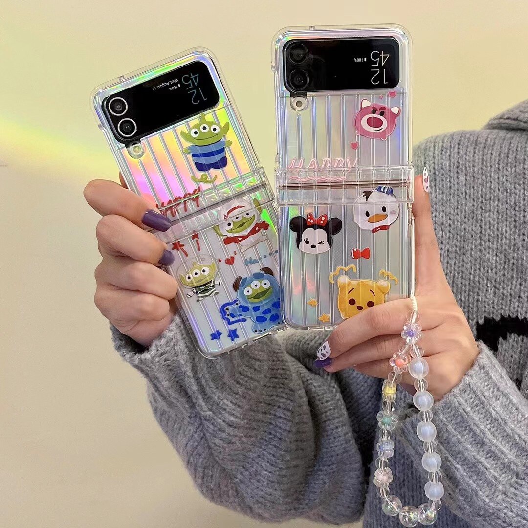 Holo Disney Galaxy Z Flip Case with Bracelet