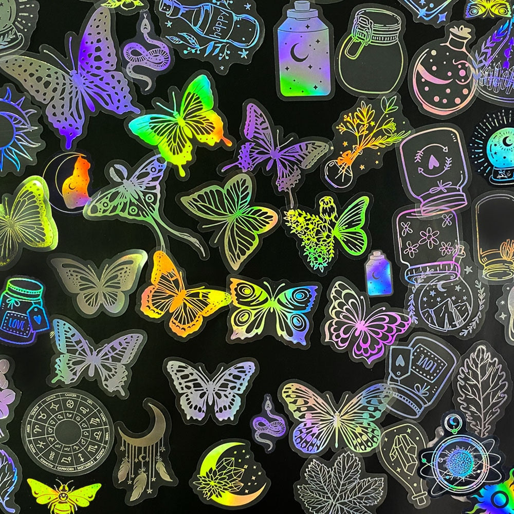 Holographic Butterfly Cartoon Stickers