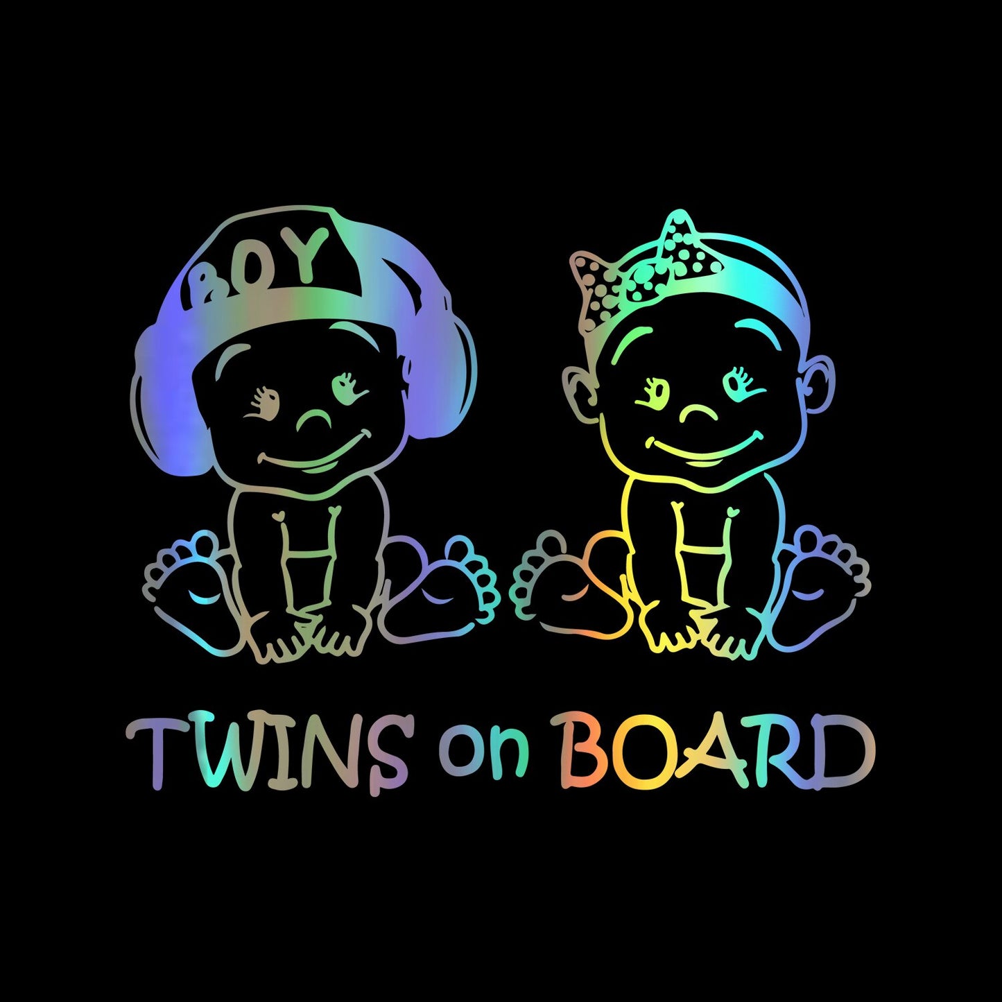 Holographic Baby/Kids On Board Car Vinyl Stickers