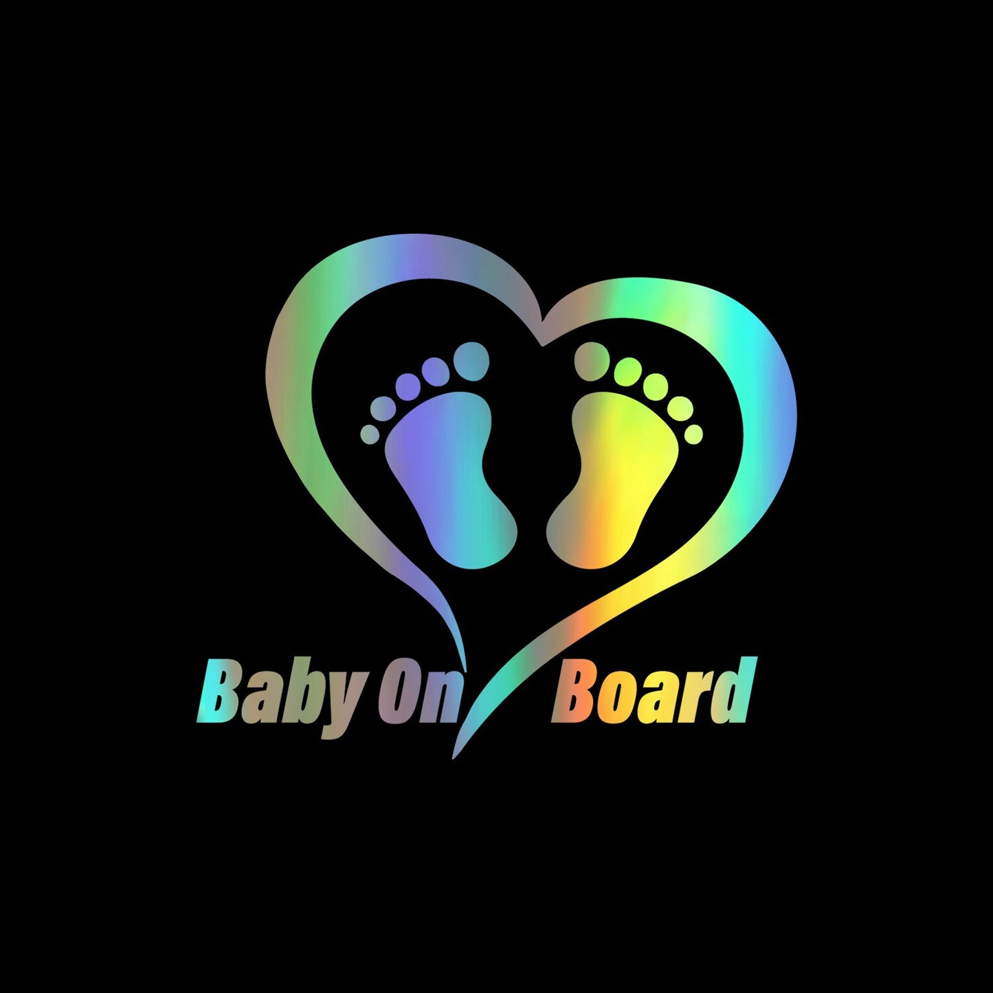 Holographic Baby/Kids On Board Car Vinyl Stickers