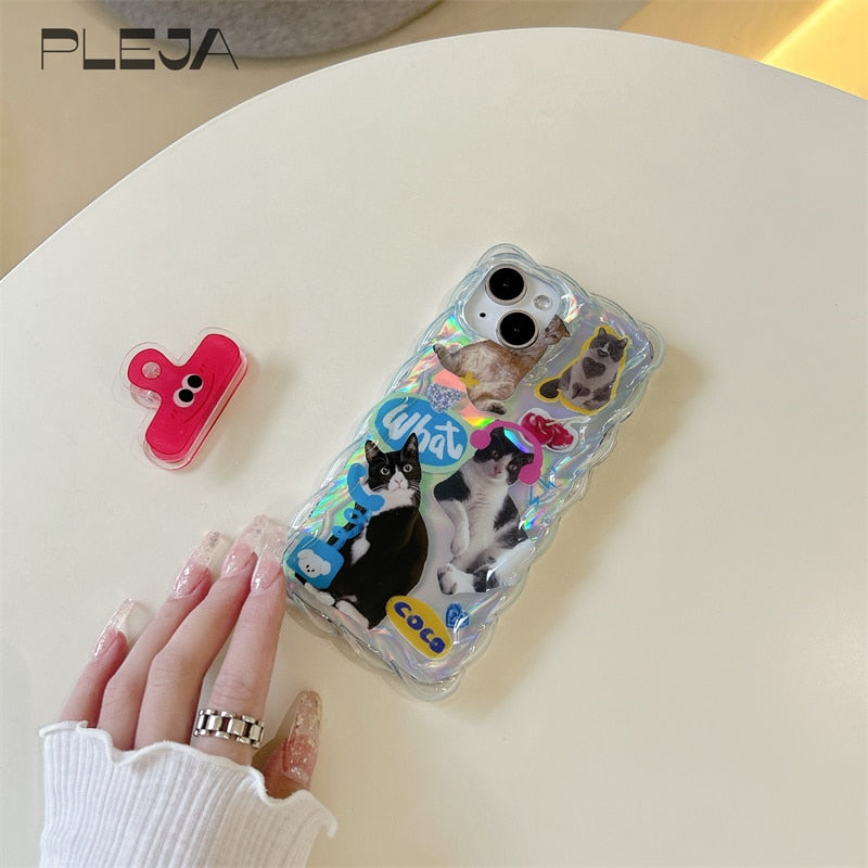 Holo Cute Cat Funny iPhone Case