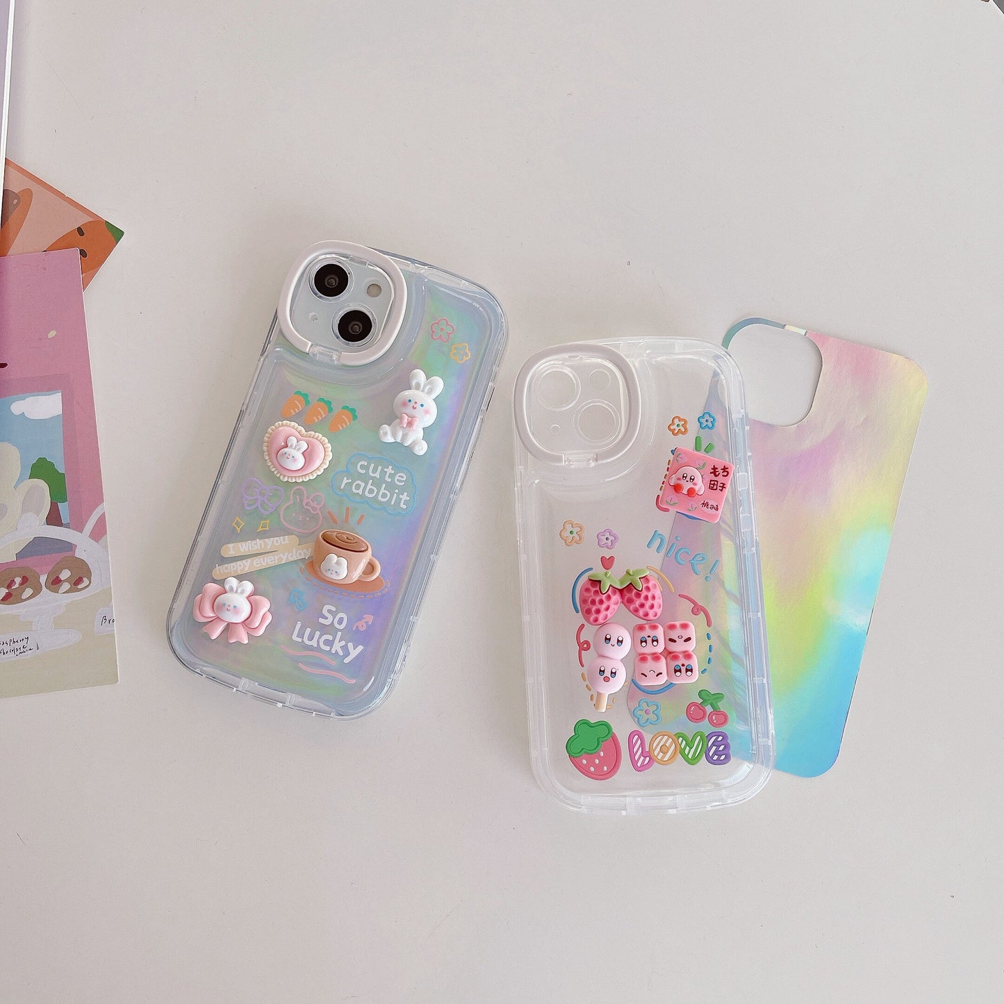 Holo 3D Kirbys kawaii iPhone Case