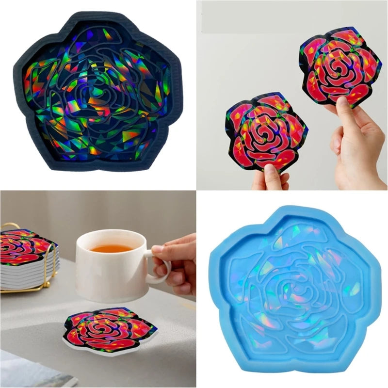 Holographic Flower Silicone Coaster Mold